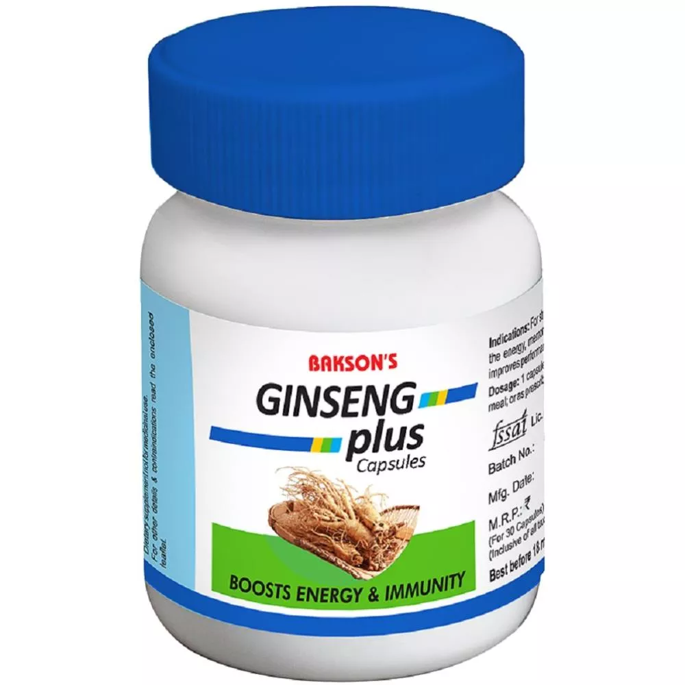 Bakson Ginseng Plus Capsules (30caps) Buy on Healthmug