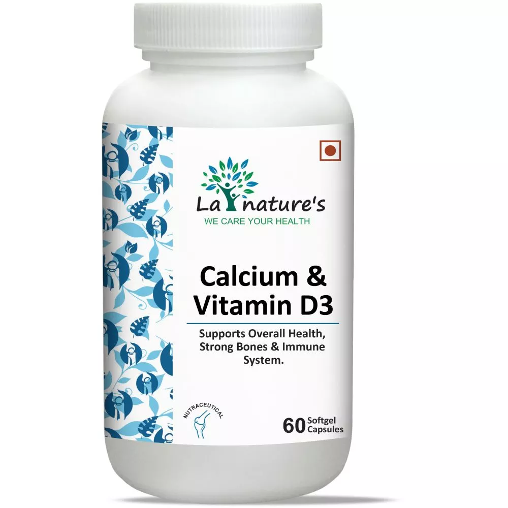 La Natures Calcium & Vitamin D3 Capsules (60caps) | Buy on Healthmug