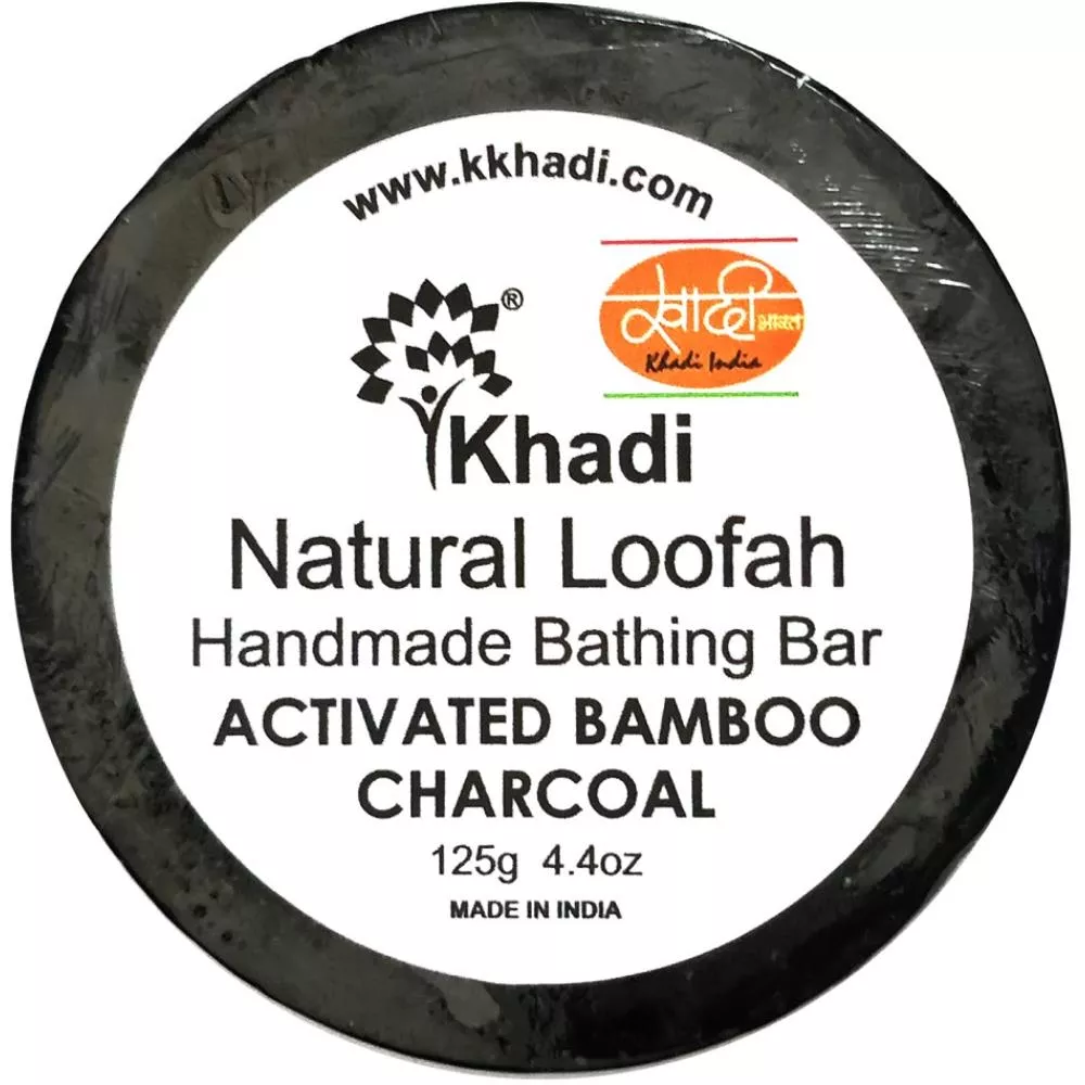 Buy Kailash Khadi Activated Bamboo Charcoal Loofah Soap Online 10