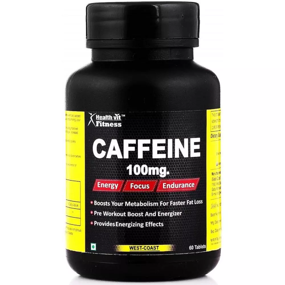 Healthvit Fitness Caffeine 100Mg Tablets (60tab) | Buy on Healthmug