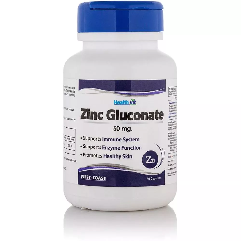 Healthvit Zinc Gluconate 50Mg Capsules (60caps) Buy on Healthmug