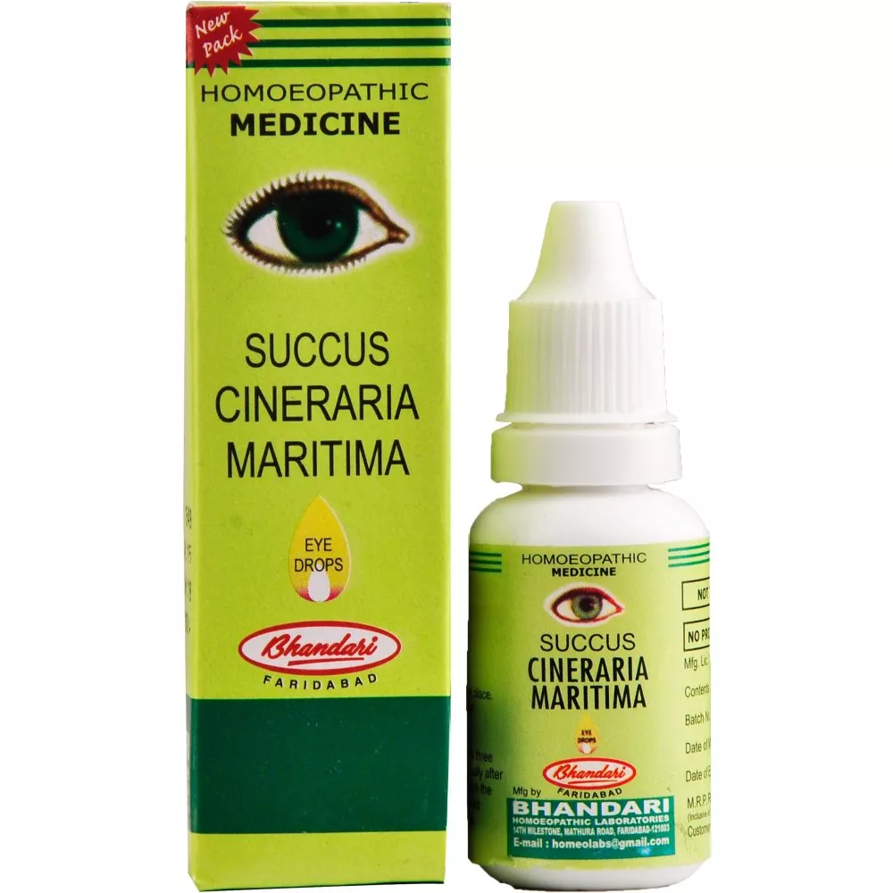 Buy Bhandari Cineraria Maritima Succus Eye Drops Online - 10% Off