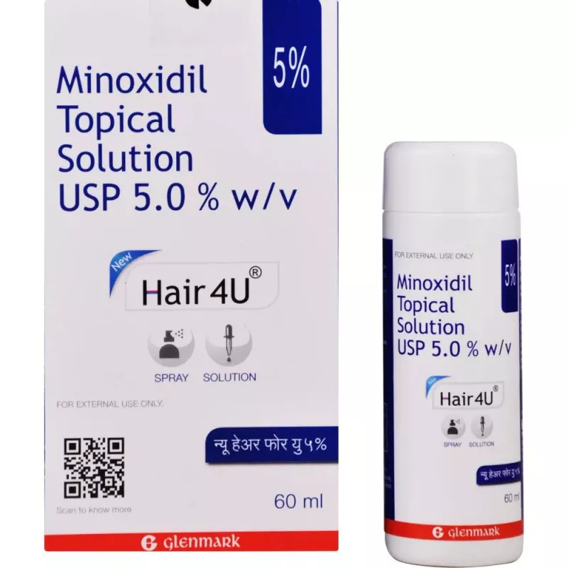 Hair 4U 5 Topical Solution 60ML Glenmark Pharma  Online Marketpalce Store  India