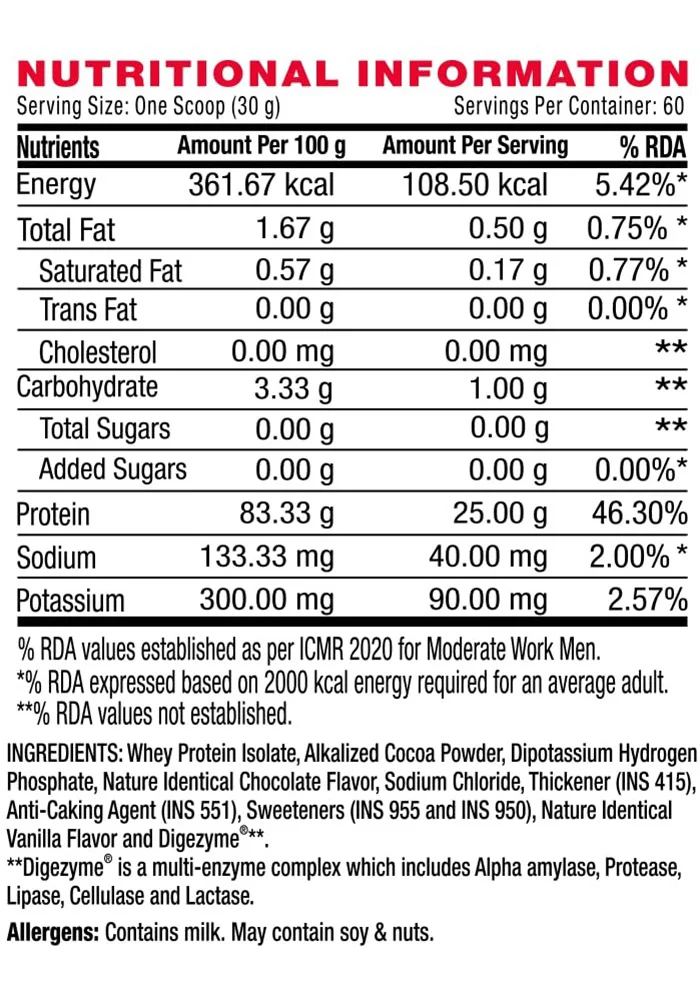 GNC Amp Pure Isolate Protein Chocolate Frosting (4.4lb)