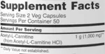 Now Foods Acetyl L Carnitine 500Mg Veg Capsules (100cap)