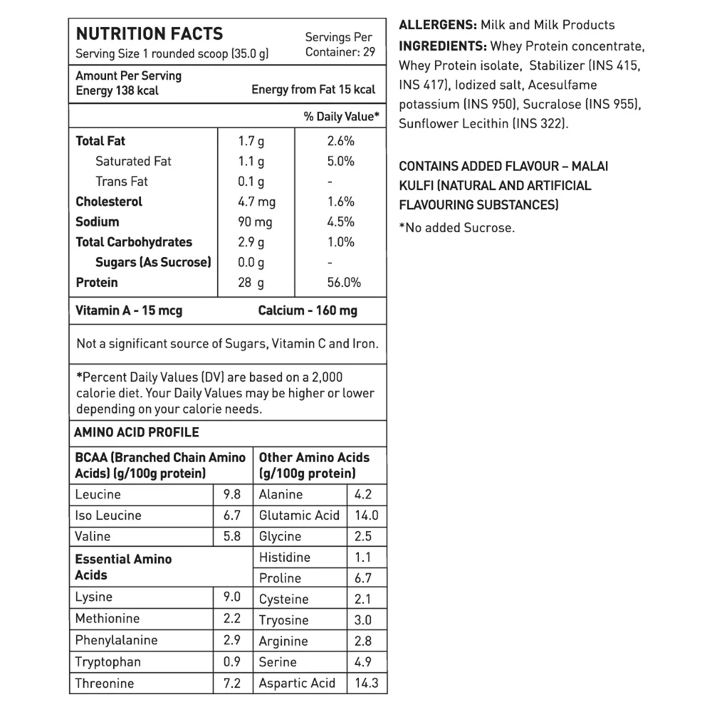 Avvatar Whey Protein Malai Kulfi (1kg)
