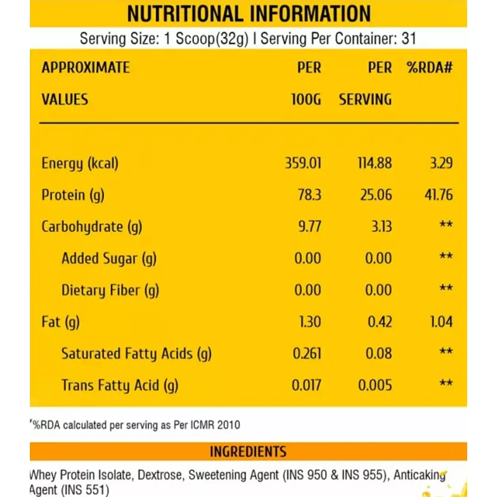 Healthfarm Isopro Zero Protein Powder Mango Smoothie (2kg)