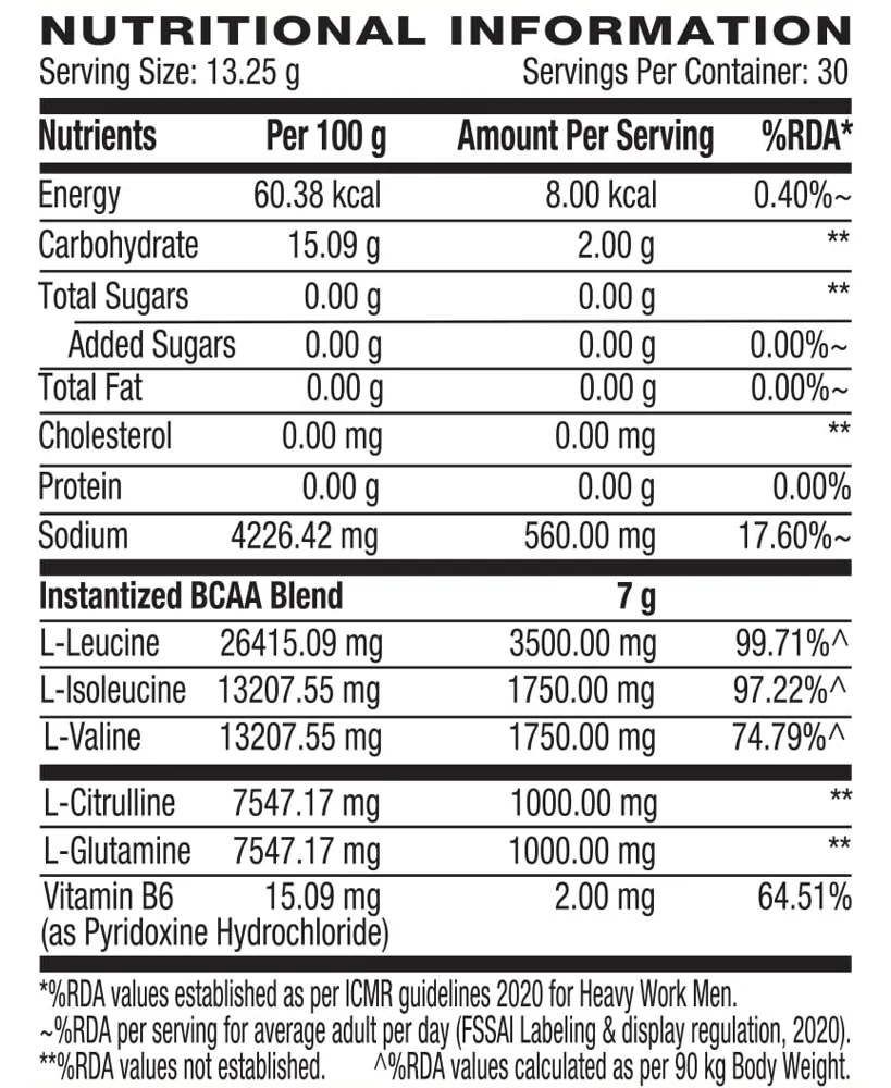 GNC AMP Gold Series BCAA Advanced Green Apple (400g)