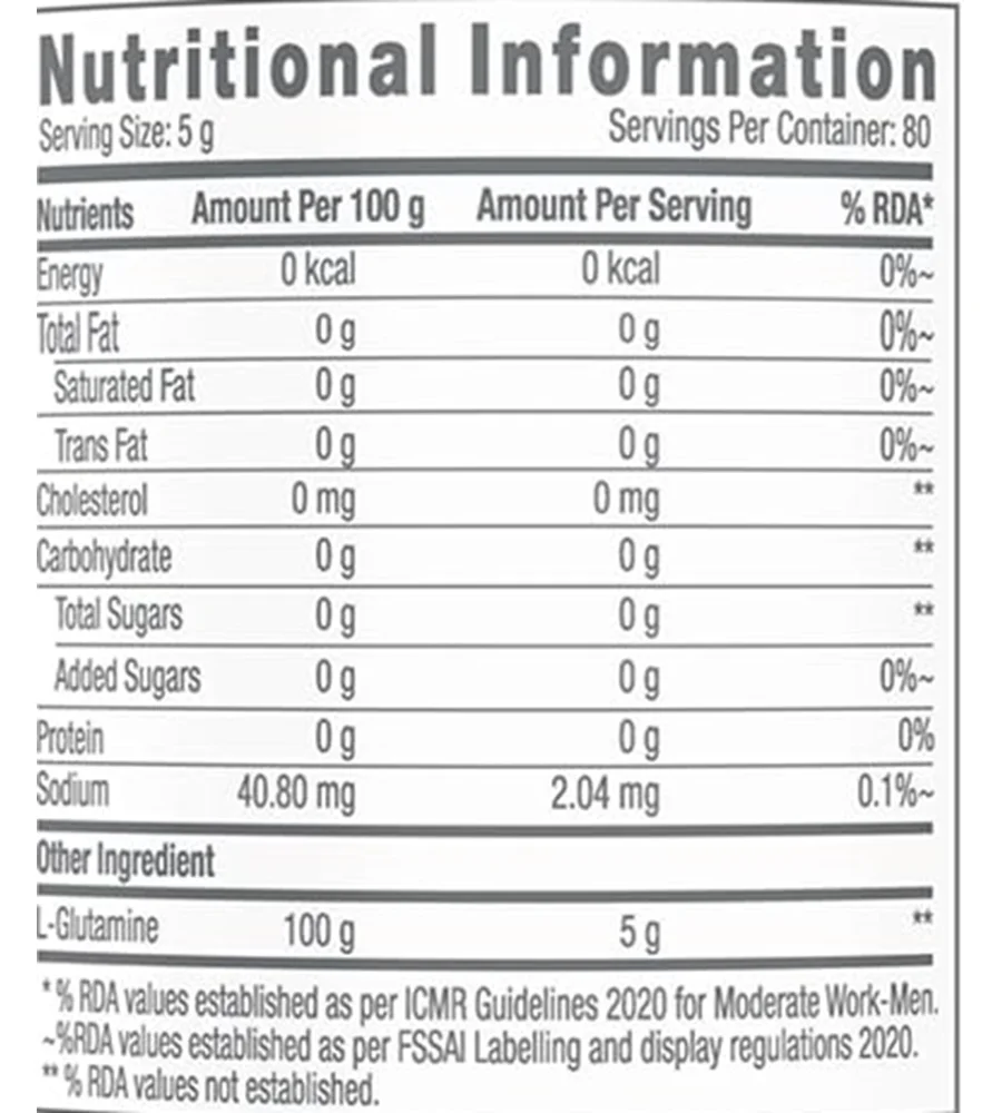 GNC L-Glutamine Powder Unflavored (400g)