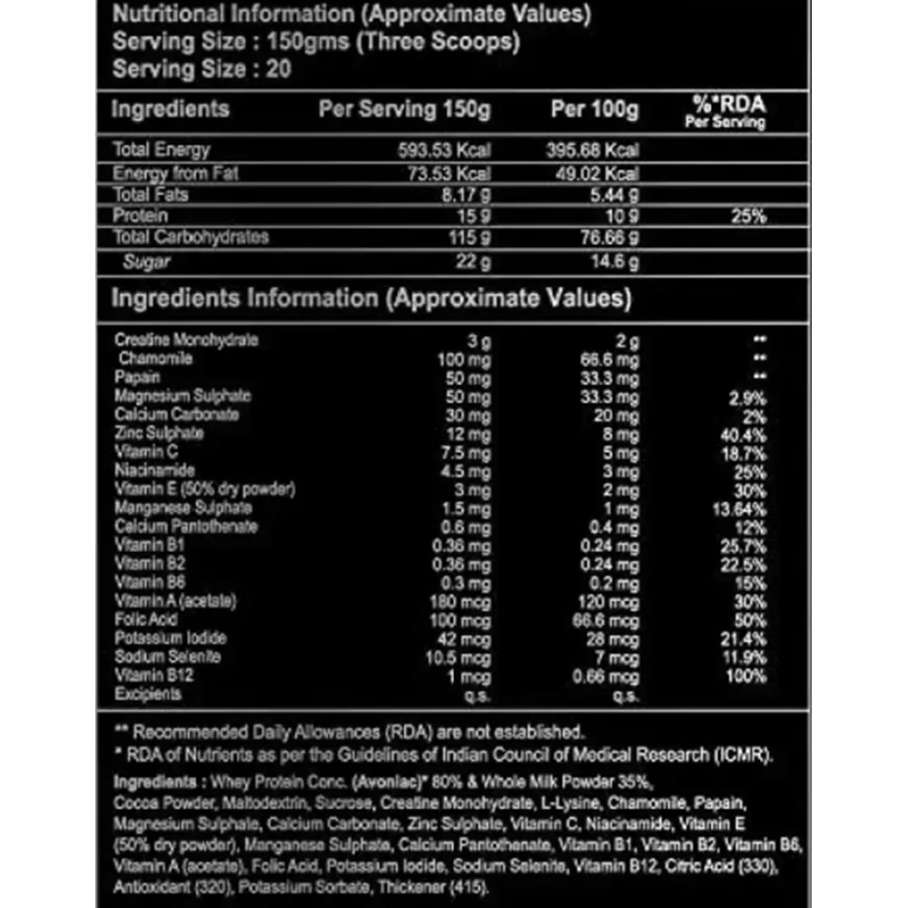 Divine Nutrition Hunk Gainer Mango (3kg)