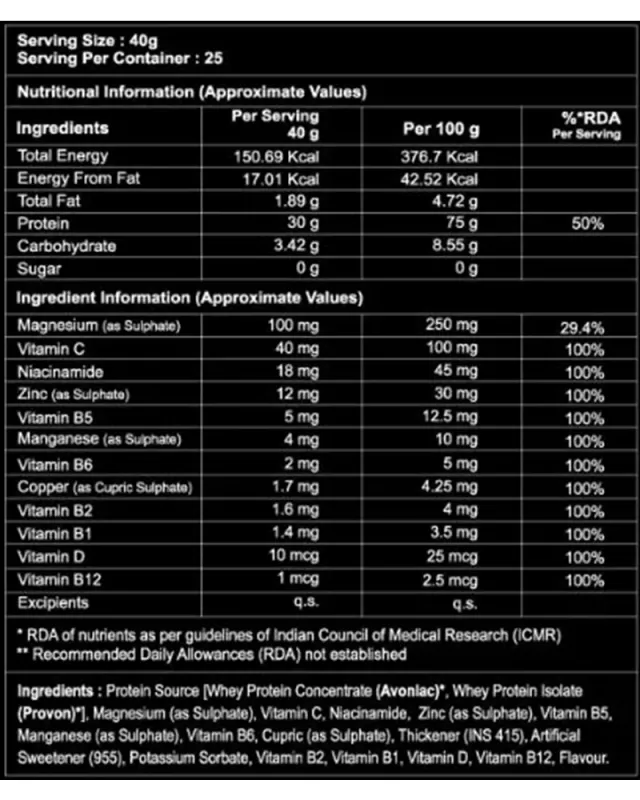product specification