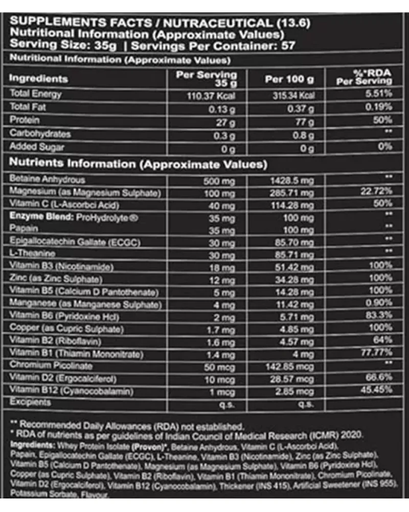 product specification