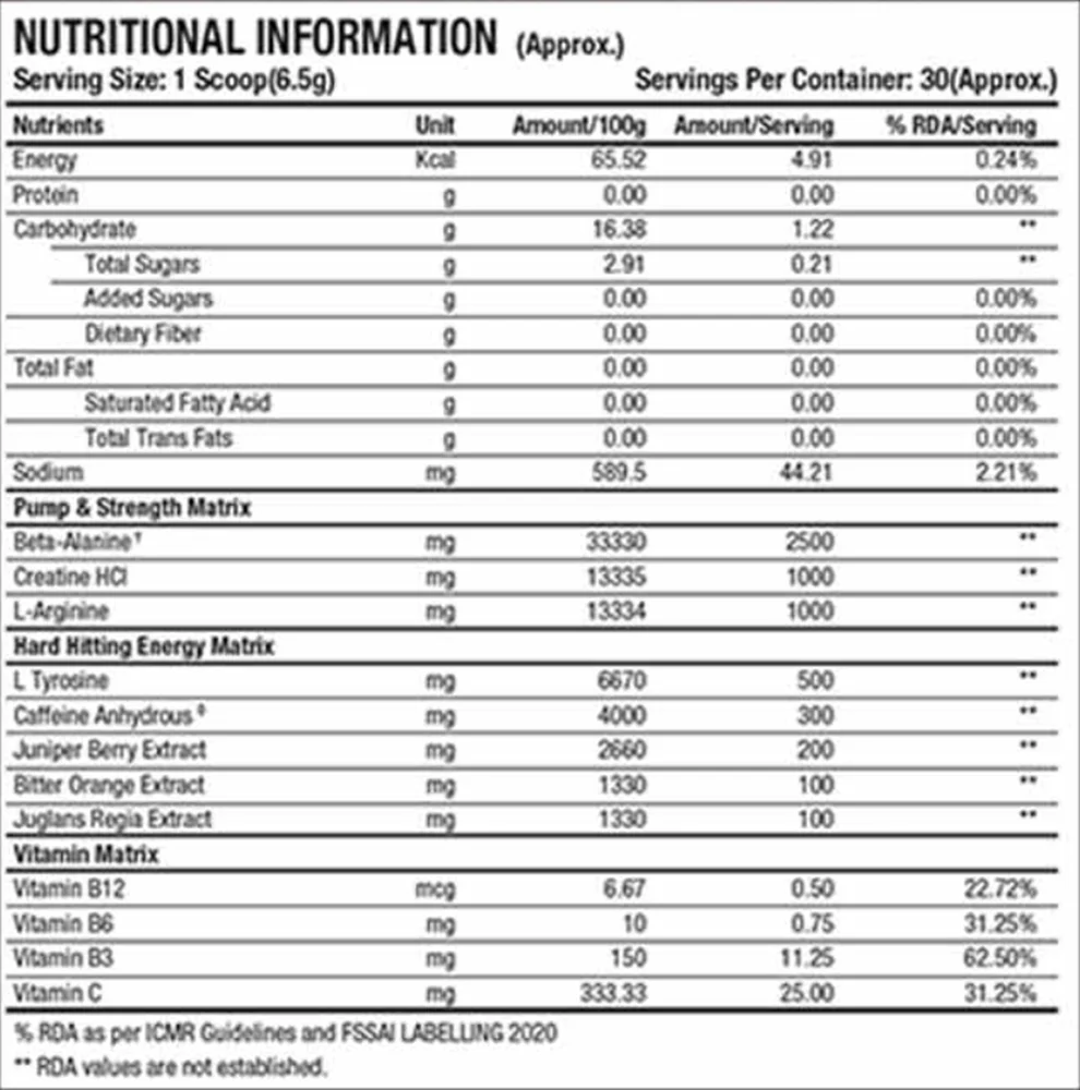 Prosupps Hyde Xtreme Pre Workout Blue Raz (195g)